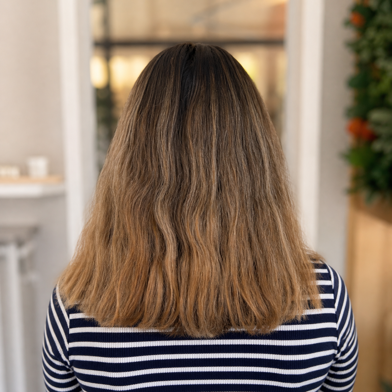 antes y después de cambio de color en Amare Salon Valdemoro antes