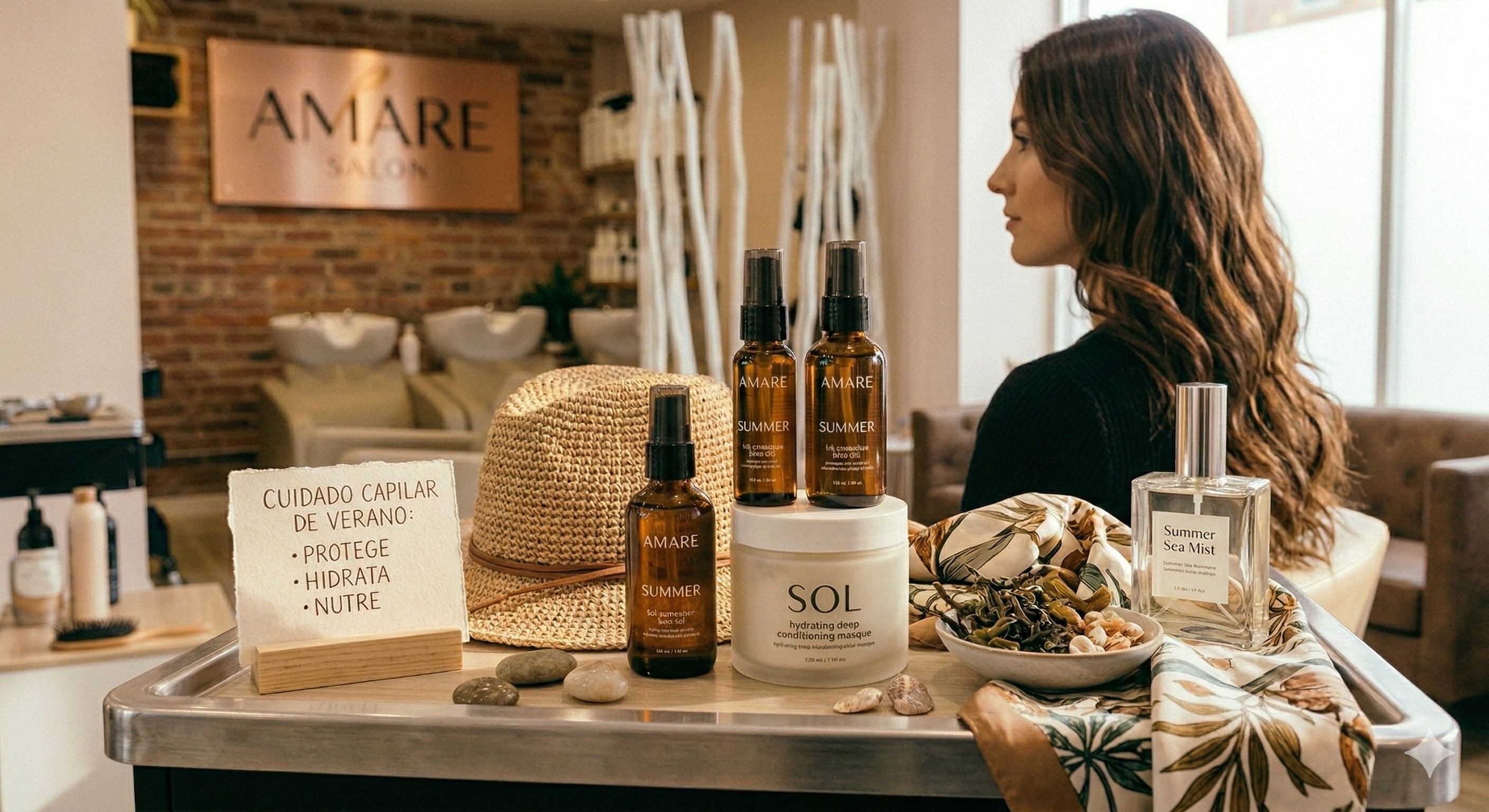 Cuidado del cabello en verano en Amare Salon Valdemoro